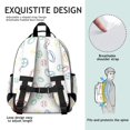 thumbnail image 5 of Football and Rugby White Pattern Cute School Backpack Bag for School with Padded Back and Adjustable Shoulder Straps 15.25"x11.5"x5.25", 5 of 5