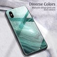 thumbnail image 2 of iPhone XS Max (6.5") Case, Allytech Protective Marble Texture Tempered Glass + TPU Back Cover Shock-Absorbing Bumper Back Cover Case for Apple iPhone XS Max, Green Marble, 2 of 2