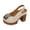 Beige, variant on Rokment Womens Metallic High Heels Platform Dress Sandals for Ladies 2026 Summer Fashion Gold Leather Chunky Block Heeled Slingback Sandals Beige Size 6.5
