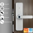thumbnail image 3 of X5 Biometric Fingerprint Security Intelligent Tuya Smart APP Password Electronic Door Lock Built-in Eight Language Voices ,Security Locking, 3 of 6