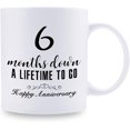 thumbnail image 2 of 6 Month Anniversary Mugs for Girlfriend Boyfriend - Six Month Anniversary Mug for Him Her Couple Lovers - 6 Months Down A Lifetime To Go Happy Anniversary Mug - 11 oz Coffee Mug, 2 of 6