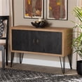 thumbnail image 2 of Bowery Hill Armoire de Rangement Moderne en Bois/métal Noir/noyer, 2 of 9