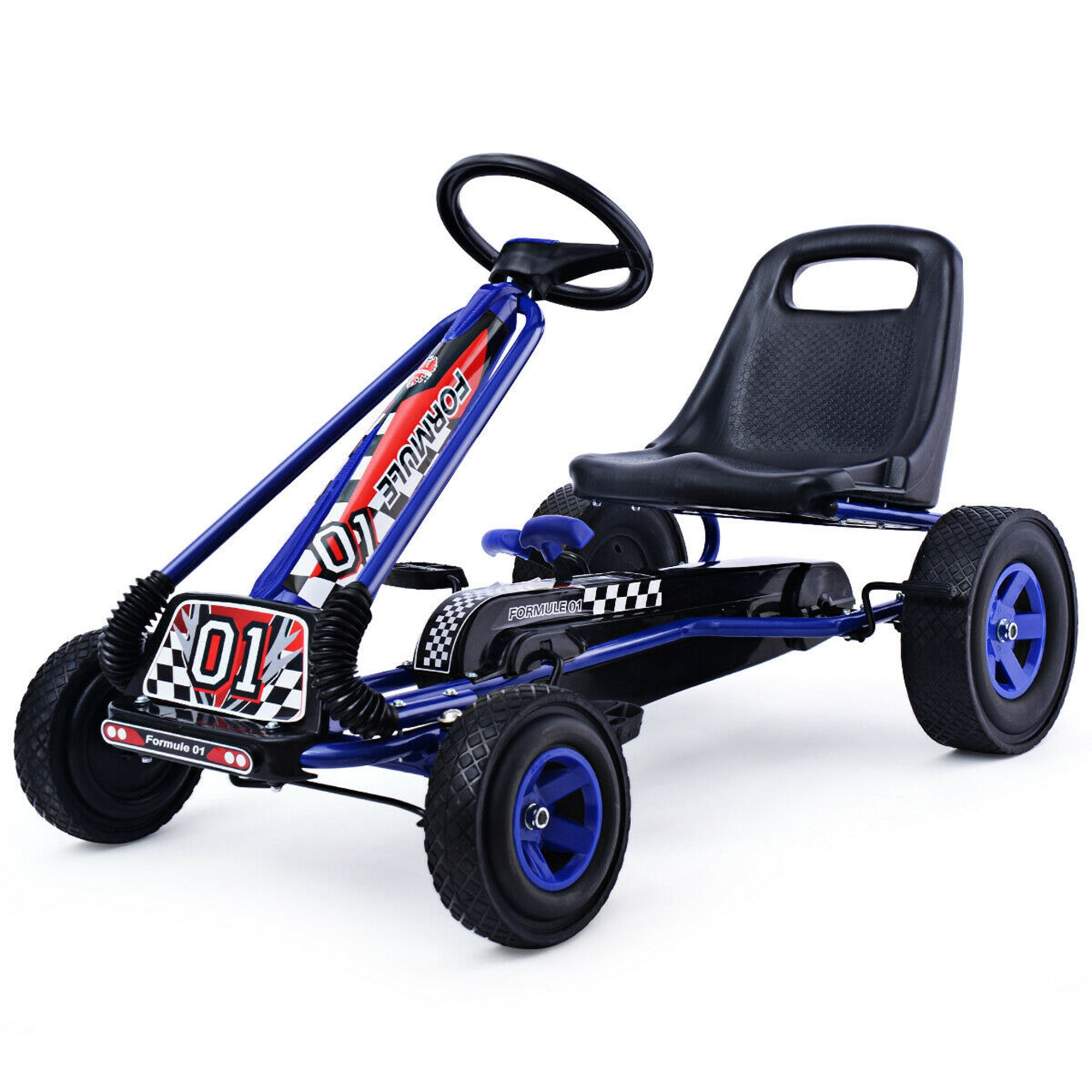 Costway 4 Wheels Kids Ride On Pedal Powered Bike Go Kart Racer Car Outdoor Play Toy Walmart