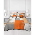 thumbnail image 3 of Burnt Orange Grey Twin XL Size Down Alternative Comforter, Lightweight Comforter Quilt Bedding Set with Pillow Shams Modern Oil Painting Art Abstract All Seasons Bed Comforter Duvet Insert 68"x98", 3 of 7