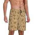 thumbnail image 2 of Wukai Brown Flowers Men’s Short Pajama Pants With Pockets Soft Sleep Pj Shorts for Men-XX-Large, 2 of 6