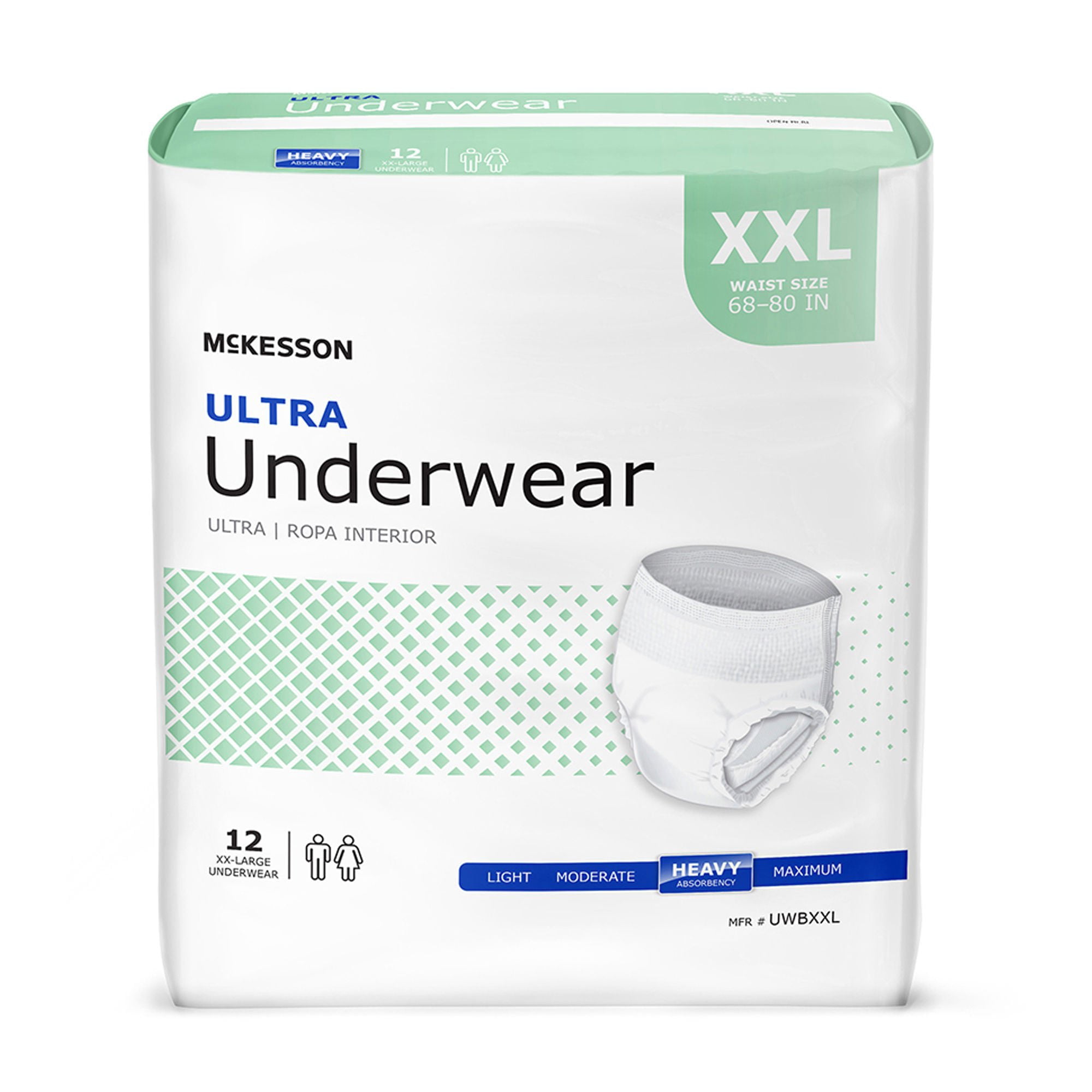 McKesson Ultra Underwear, Incontinence, Heavy Absorbency, 2XL, 48 Ct