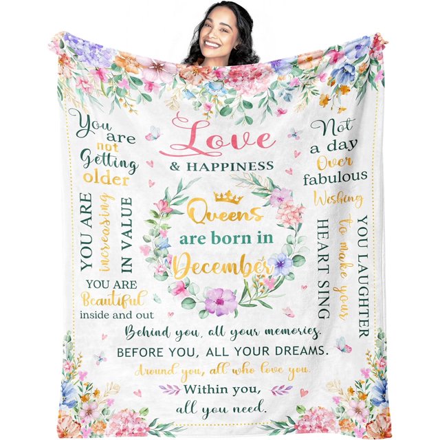 LHSHID Birthday Gifts for Women Blanket January Birthday Gifts for Women Mom Girls Daughter Wife Best Friend Birthday Gifts Gifts for Women Birthday Unique Friend Birthday Gift for Women 50x60in