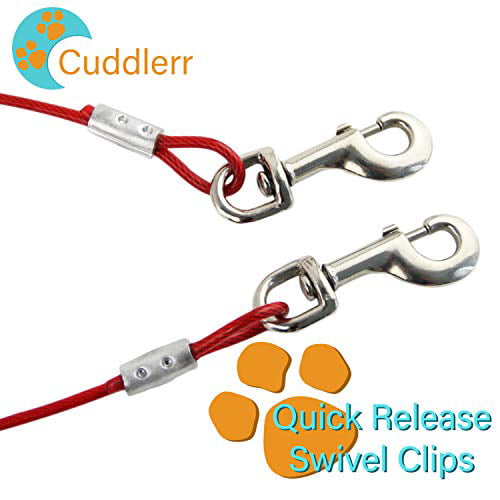 16 Chrome Plated Anti Rust Stake Dog Tie Out Cable for Dogs Great for Camping or The Garden Suitable for Harness Leash & Chain Attachments 