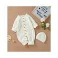 thumbnail image 4 of Qtinghua Newborn Baby Girl Boy Winter Clothes Long Sleeve Knit Sweater Romper Jumpsuit with Hat Outfits White 3-6 Months, 4 of 9
