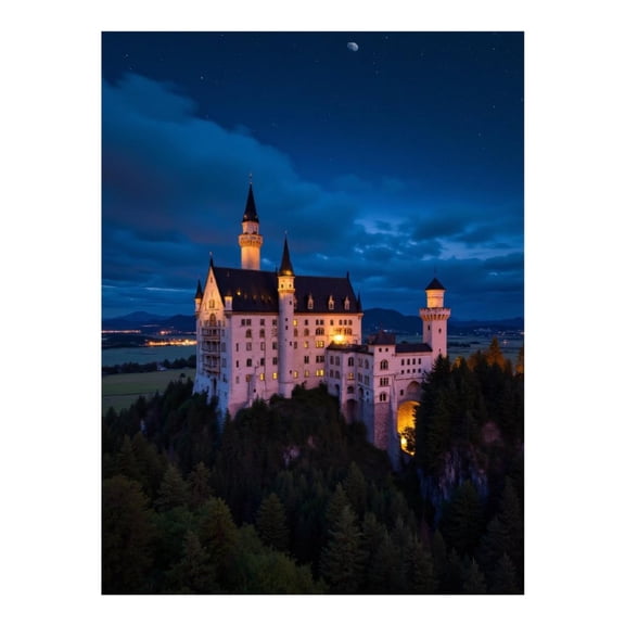 Diamond Art Kit for Adults, Majestic Castle Night Sky Diamond Painting for Adults Beginners, DIY Diamond Art Painting Kits, 5D Diamond Painting Crafts for Home Decor 12x16 Frameless