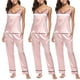 Hot Femmes Dame Soie Satin Pyjama Ensemble Pyjama Vêtements de Nuit Vêtements de Nuit Homewear – image 4 sur 5