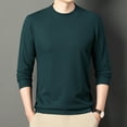 thumbnail image 5 of Men's Autumn Waffle Round Neck Long Sleeve Solid Color Versatile T-shirt, 5 of 8