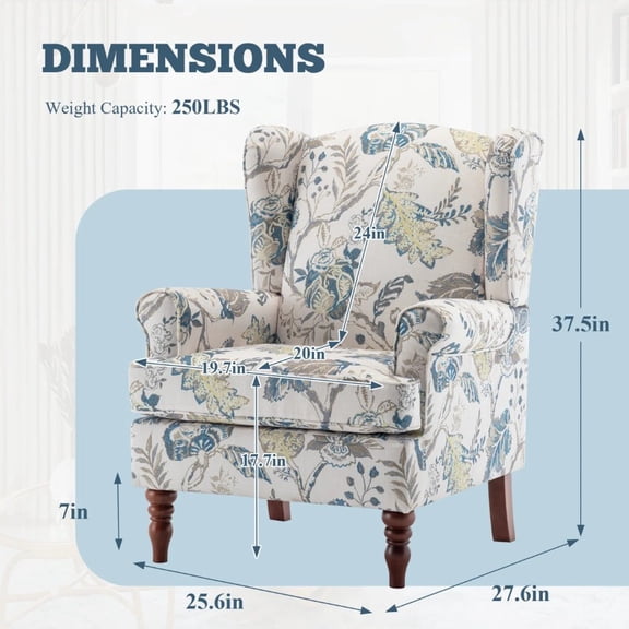 Fabric Accent Chair, Modern Upholstered Armchair with Solid Leg, Leisure Single Sofa Chair for Living Room Bedroom Reading and Studio