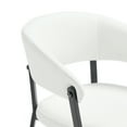 thumbnail image 5 of Belle White Textured Leatherette Dining Chair with Metal Legs, 5 of 11