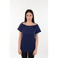 thumbnail image 5 of Post Surgery Recovery Tshirt Snap Open TearAway Shirt Color: Navy/Women, Size: Small, 5 of 5