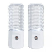 2 Pc Plug in Led Night Light Auto Dusk to Dawn Sensor Hallway Kids Room Bathroom
