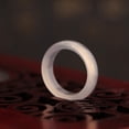 thumbnail image 1 of Firefly Hope 2Pcs Agate Band Rings for Women, Smooth，Inner diameter 15-18mm，White, 1 of 4