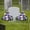 White＋purple/20.5"/2PCS, variant on Artificial Rose Cemetery Flowers,Artificial Saddle Grave Arrangement with Galvanized Bracket,Weatherproof UV Resistant Memorial Flowers for Headstone,Cemetery,Funeral & Graveside