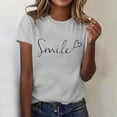 thumbnail image 2 of Womens Shirt Fashion Short Sleeve Print Soft Beach Clothes for Women,Light Gray,XL, 2 of 4