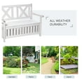 thumbnail image 6 of Patio Wooden with Storage Box, 29 Gallon Outdoor Storage , Large Entryway Deck Box w/ X-Shape Back, for Deck, Porch & Balcony, White, 6 of 9