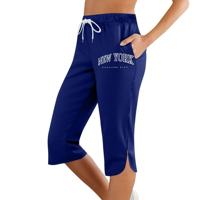 Pantalon de Sport Taille Mi-Haute Décontracté Confortable pour Femmes