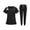 Black #17, variant on Scrubs for Women Set V Neck Short Sleeve Scrubs Top and Taper Cargo Pants Solid Easy Care Comfort 2 Pieces Outfit, XL