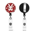 thumbnail image 2 of WIRESTER Retractable Badge Reels with Alligator Swivel Clip & Plastic Card Holder Strap, Round ID Badge Holders for Students, Teachers, Office Workers - Red Xmas Snowflakes Reindeer, 2 of 5