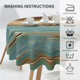 thumbnail image 4 of Wooden Rustic Tablecloth Round Farmhouse Turquoise Table Cloths Washable Rustic Table Cover for Decoration Kitchen Dining Room 60x90 Inch, 4 of 6