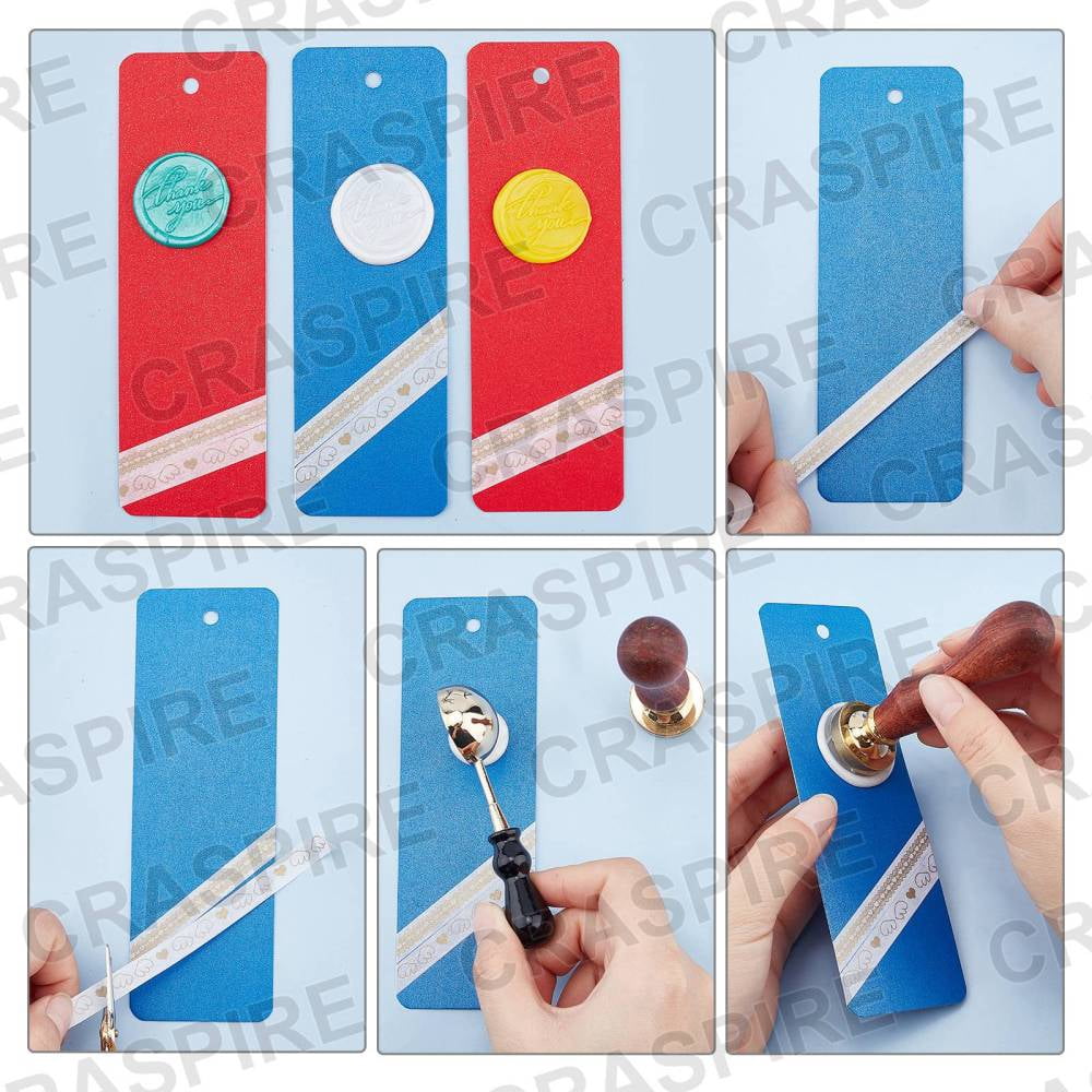 DIY Scrapbook Making Kits Including Iron Wax Furnace Brass Spoon Sealing Wax Particles Blank Kraft Paper Card Stainless Steel Scissors Candle