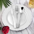 thumbnail image 4 of Smarty Shiny Silver Plastic Classic Cutlery Set - Spoons Forks Knives 120ct, 4 of 6
