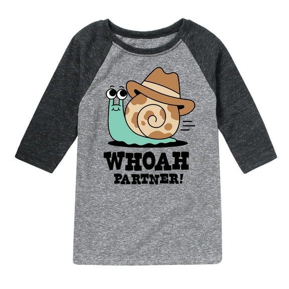 Instant Message - Whoah Partner Snail - Toddler & Youth Raglan Graphic T-Shirt