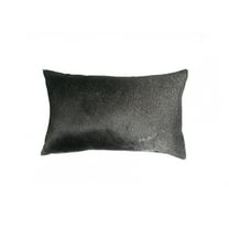 12" x 20" x 5" Gray And White Cowhide  Pillow