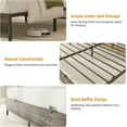 thumbnail image 7 of Homieasy King Size Bed Frame with Headboard, Metal Platform Bed Frame with Reversible Storage Bookcase Headboard, Charging Station and LED Light, No Box Spring Needed/Noise Free, Black Oak, 7 of 7