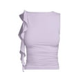 thumbnail image 7 of Womens 2 Piece Summer Outfits Crewneck Sleeveless Tank Tops Ruffles Slit Long Skirts Set, 7 of 7