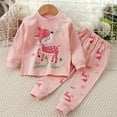 thumbnail image 2 of Zwiiyzr 3M-7Y Thermal Underwear Set for Kids Toddler Baby Clothes Cute Cartoon Fall Winter Base Layer Long Johns Sets for Girls Boys Pink, 2 of 3