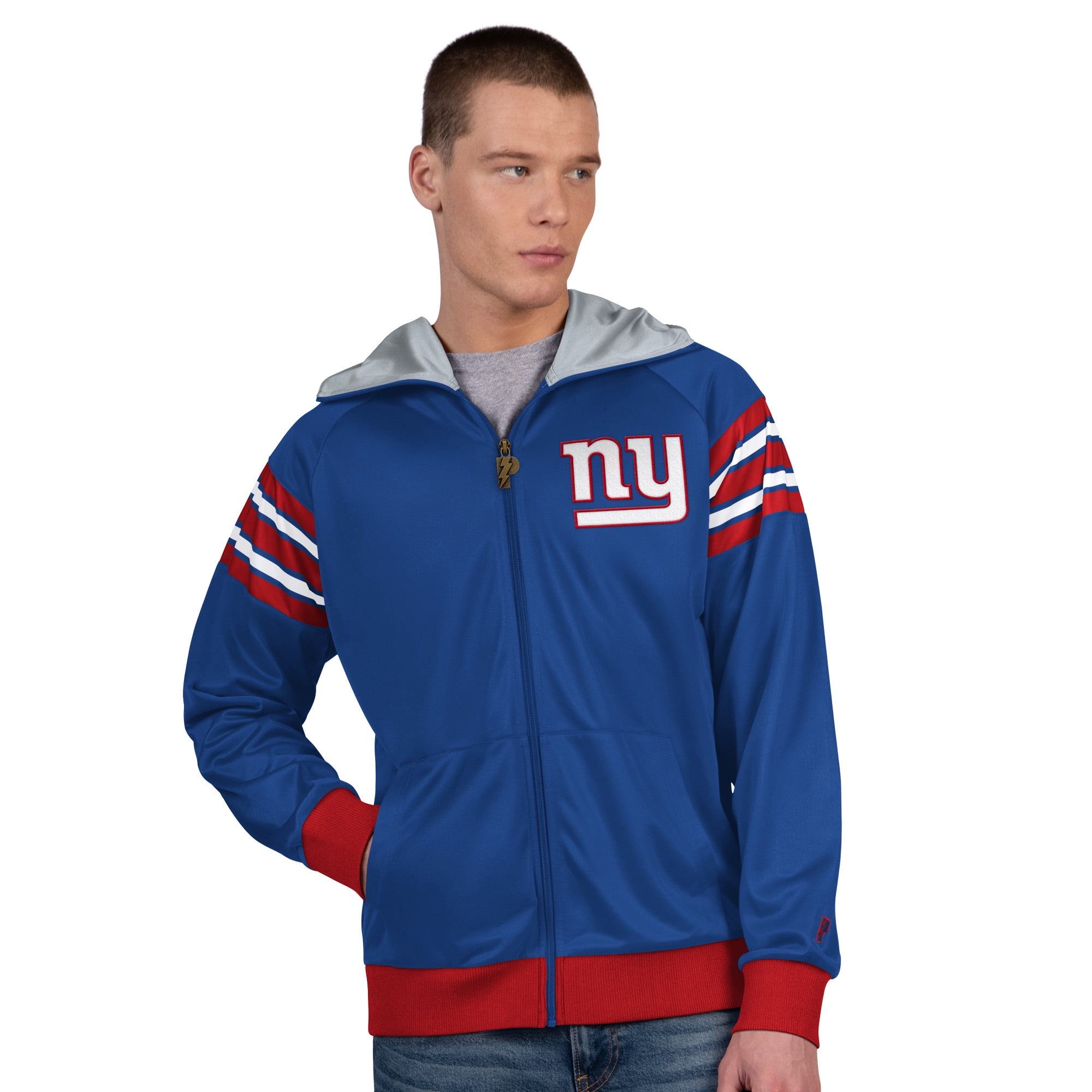 Men's Pro Player Navy/Red Houston Texans Helmet Full-Zip Hooded