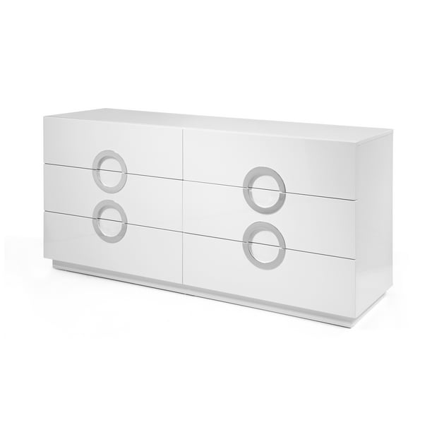 Whiteline Modern Living White Eddy Contemporary High Gloss Lacquer