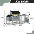 thumbnail image 5 of Spaco Portable Mobile Chicken Coop with Nesting Box, Wooden Chicken Cage with Wheels, Outdoor Backyard Pen for Small Animals, Gray, 5 of 16