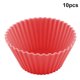 thumbnail image 2 of Molde de pastel de silicona Naiovety 10 unids/set en forma redonda para hornear magdalenas Rojo, 2 of 6