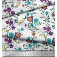 thumbnail image 3 of Soimoi polyester Crepe Fabric Leaves & Floral Artistic Print Sewing Fabric Yard 52 Inch Wide, 3 of 5