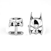 Batman Mask Cufflinks Silvertone Anti-Tarnish Superhero Jewelry, CL-13