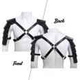 thumbnail image 4 of Men Medieval Costume Armor Cosplay Accessory Vintage Gothic Warriors Knights Shoulder Straps Adjustable PU Leather Harness, 4 of 5