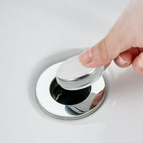 Soimiss 2Pcs Stainless Sink Flips Plug Leak Proof Round Basin Drainage Cover with Rotatable Seal