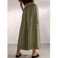 thumbnail image 3 of Pantalones Anchos de Verano para Mujer, Cómodos, Color Verde , Talla S, 3 of 4