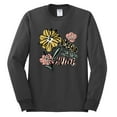 thumbnail image 2 of Wild Bobby Worship While You Wait Sunflower Pink and Yellow Inspirational/Christian Men Long Sleeve Shirt, Charcoal, X-Large, 2 of 6