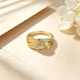 thumbnail image 5 of EJG Twisted Band Cubic Zirconia Ring Gold Tone Pave CZ Statement Ring Women Fashion Jewelry Gift, 5 of 7