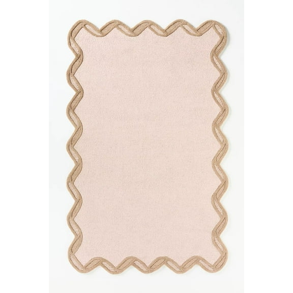 Elegants Hand Tufted Woollen Rugs Scalloped Border Rug Available In All Sizes 5x8 ft 6x9 ft 8x10 ft