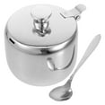 thumbnail image 2 of Stainless Steel Condiment Bowl with Lid and Spoon Round Sugar Container Condiment Container for Kitchen Coffee and Tea for Home 250ml, 2 of 4