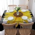 thumbnail image 5 of Rectangle Tablecloth Waterproof for Kitchen, Fall Farm Sunflower Black White Buffalo Plaid Polyester Wrinkle Textured Tablecloths, Indoor/Outdoor Decor Desktop Protectors Tablecloths, 60"x84", 5 of 6