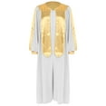 thumbnail image 3 of Raenseen Unisex Choir Robe Deluxe V-neck Long Sleeve Doctoral Robe Judge Costume Graduation Gown White XXL, 3 of 7